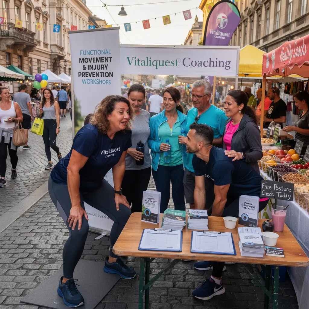 Különböző korosztályú emberek edzenek együtt videókon keresztül.