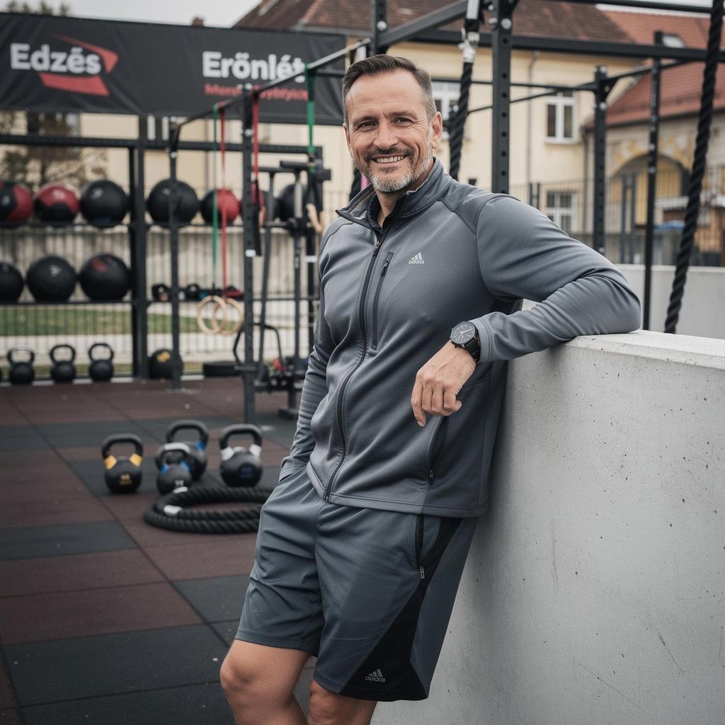 Férfi sportoló, aki otthon végez erősítő gyakorlatokat, hogy javítsa vitalitását.